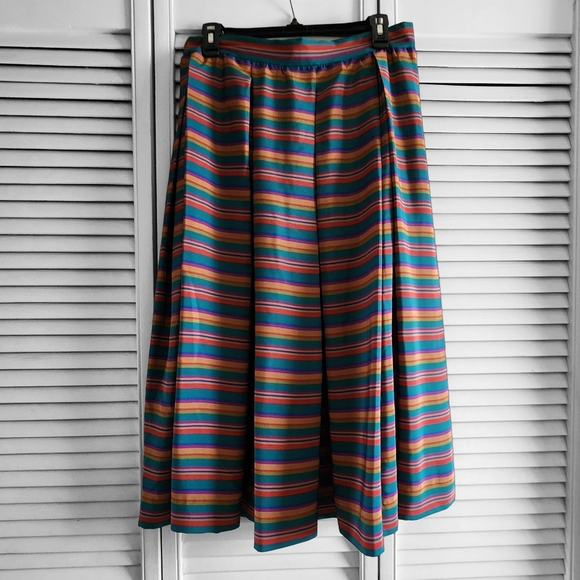 Vintage Liz Claiborne Boat Neck Striped Blouse and Skirt Set - Picture 5 of 16